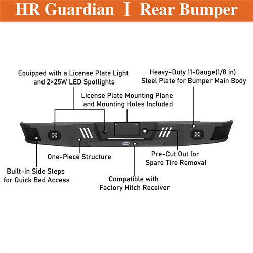 Load image into Gallery viewer, Hooke Road Rear Bumper  for 1988-1998 Chevy Silverado 1500/2500 &amp; GMC Sierra 1500/2500) b9300 10
