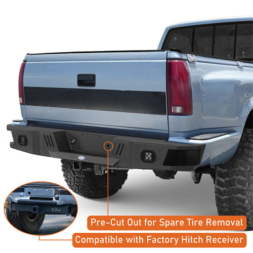 Load image into Gallery viewer, Hooke Road Rear Bumper  for 1988-1998 Chevy Silverado 1500/2500 &amp; GMC Sierra 1500/2500) b9300 9
