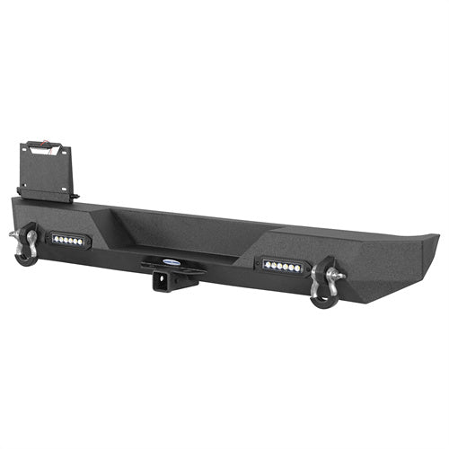 Load image into Gallery viewer, Hooke Road Rear Bumper with LED Lights &amp; 2&quot; Hitch Receiver for 1987-1995 Jeep Wrangler YJ b1062s 6
