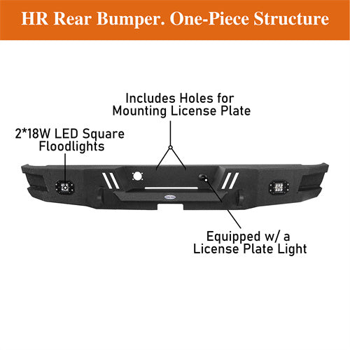 Load image into Gallery viewer, Hooke Road Ram Rear Bumper with license plate floodlight for 2006-2008 Ram 1500 BXG6504 10
