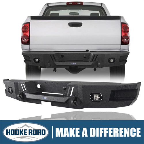 Load image into Gallery viewer, Hooke Road Ram Rear Bumper with license plate floodlight for 2006-2008 Ram 1500 BXG6504 11
