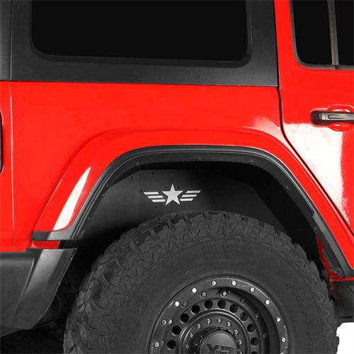 Hooke Road Jeep Rear Fender Liners Replacement for 2018-2024 Jeep Wrangler JL b3040s 4