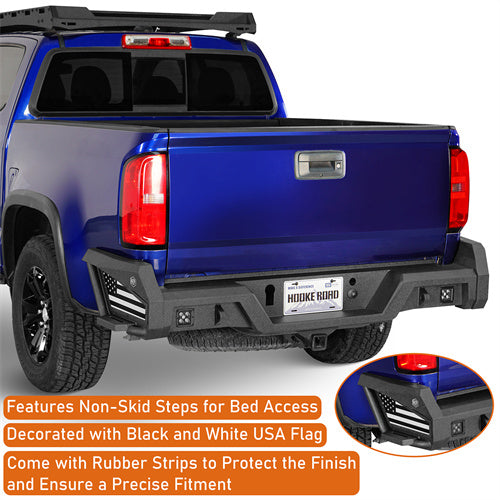 Load image into Gallery viewer, Hooke Road Replacement Rear Bumper with Bedside Slider Steps for 2015-2022 Chevy Colorado &amp; GMC Canyon, Excluding ZR2 Models b9108s 11
