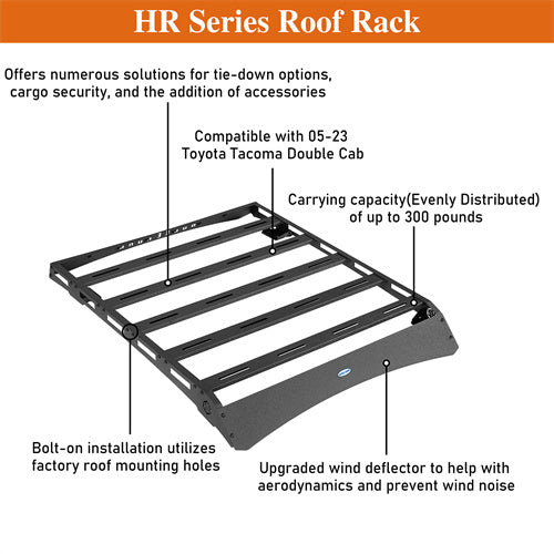 Load image into Gallery viewer, Hooke Road Roof Rack Top Carrier for 2005-2023 Toyota Tacoma Double Cab b4224s 13
