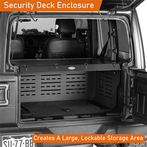 Hooke Road Security Deck Enclosure  for 2018-2023 Jeep Wrangler JL 2-Door b3069s 11