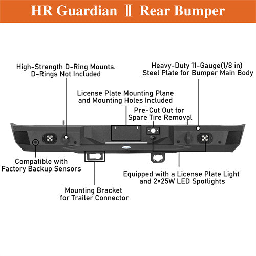 Load image into Gallery viewer, Hooke Road Silverado 1500 Rear Bumper for 2007-2018 Chevy Silverado 1500 b9036 11
