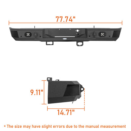 Hooke Road Silverado 1500 Rear Bumper for 2007-2018 Chevy Silverado 1500 b9036 6