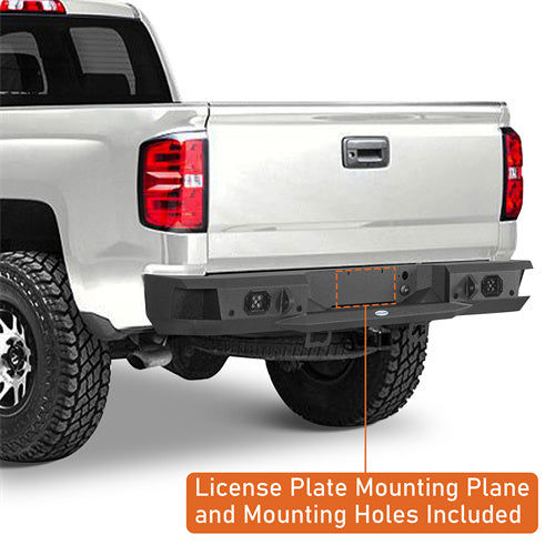 Hooke Road Silverado 1500 Rear Bumper for 2007-2018 Chevy Silverado 1500 b9036 7