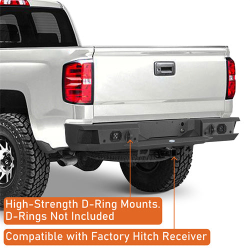 Load image into Gallery viewer, Hooke Road Silverado 1500 Rear Bumper for 2007-2018 Chevy Silverado 1500 b9036 8
