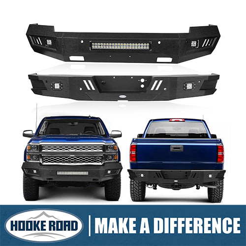 HookeRoad Chevrolet Silverado Front & Rear Bumper for Chevy Silverado ...