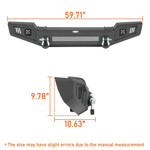 Load image into Gallery viewer, Hooke Road Steel Front Bumper with LED Spotlights for 1997-2006 Jeep Wrangler TJ b1073s 7
