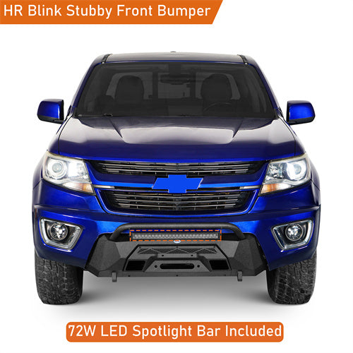 Load image into Gallery viewer, Hooke Road Stubby Front Bumper with Winch Plate &amp; LED Spotlight for 2015-2020 Chevy Colorado, Excluding ZR2 Models b9112s 12
