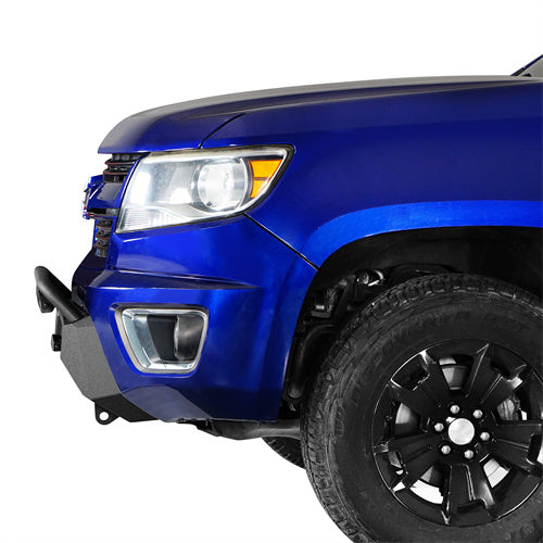 Load image into Gallery viewer, Hooke Road Stubby Front Bumper with Winch Plate &amp; LED Spotlight for 2015-2020 Chevy Colorado, Excluding ZR2 Models b9112s 4
