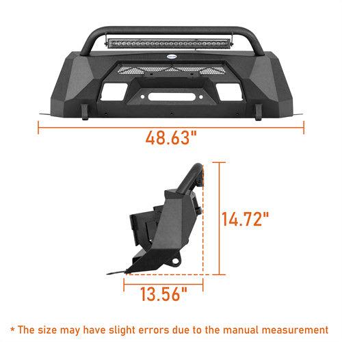 Load image into Gallery viewer, Hooke Road Stubby Front Bumper with Winch Plate &amp; LED Spotlight for 2015-2020 Chevy Colorado, Excluding ZR2 Models b9112s 8
