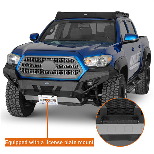 Load image into Gallery viewer, Hooke Road Tacoma Front Bumper with Skid Plate &amp; LED Lights for 2016-2023 Toyota Tacoma 3rd Gen b4227s 13
