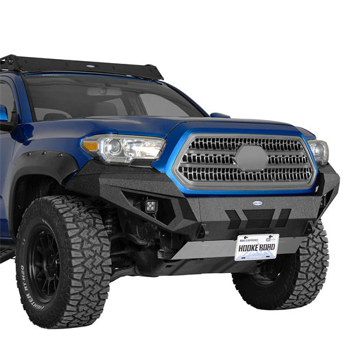 Load image into Gallery viewer, Hooke Road Tacoma Front Bumper with Skid Plate &amp; LED Lights for 2016-2023 Toyota Tacoma 3rd Gen b4227s 4
