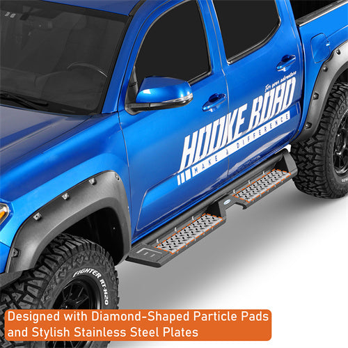 Load image into Gallery viewer, Hooke Road Tacoma Side Steps Bars Running Boards for 2005-2023 Toyota Tacoma Double Cab b4225 12
