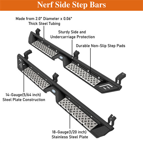 Load image into Gallery viewer, Hooke Road Tacoma Side Steps Bars Running Boards for 2005-2023 Toyota Tacoma Double Cab b4225 13
