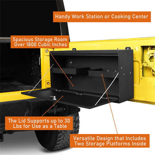 Load image into Gallery viewer, Hooke Road Tailgate Table Storage Lock Box for 1997-2006 Jeep Wrangler TJ mmr10028 11
