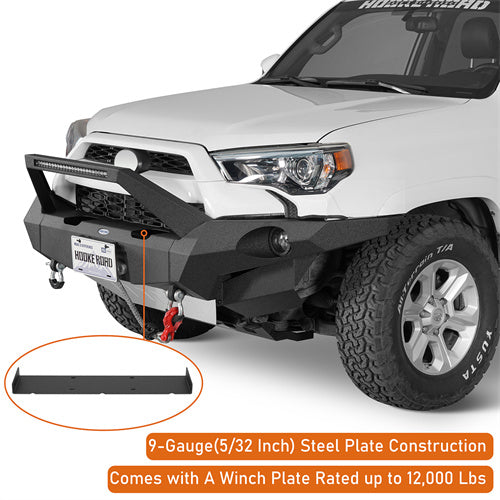 Load image into Gallery viewer, Hooke Road 2014-2024 Toyota 4Runner Full Width Front Bumper w/ Winch Plate &amp; LED Light Bar b9814abs 10
