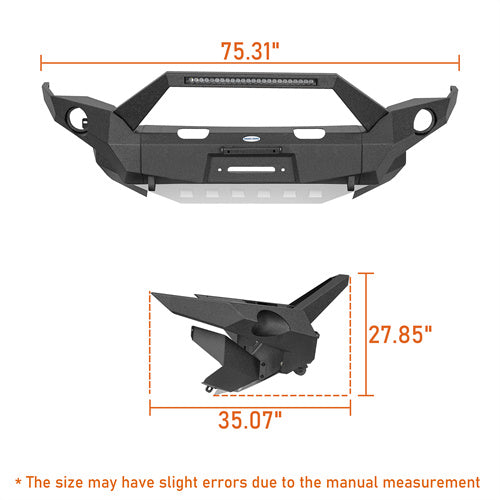 Hooke Road 2014-2024 Toyota 4Runner Full Width Front Bumper w/ Winch Plate & LED Light Bar b9814abs 7