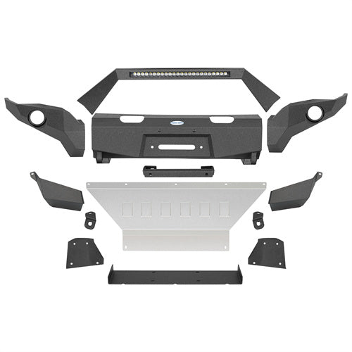 Hooke Road 2014-2024 Toyota 4Runner Full Width Front Bumper w/ Winch Plate & LED Light Bar b9814abs 8