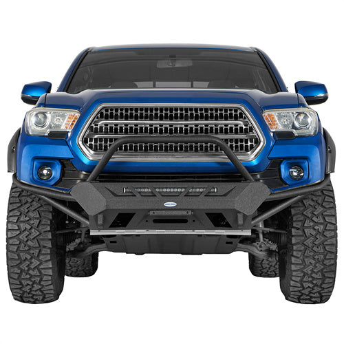 Load image into Gallery viewer, Hooke Road Tube Front Bumper with Winch Plate for 2016-2023 Toyota Tacoma 3rd Gen b4219s 2
