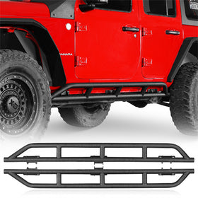 Hooke Road  Jeep JL Tube Slider Rocker Guards for 2018-2024 Jeep Wrangler JL 4-Door b3079s 1