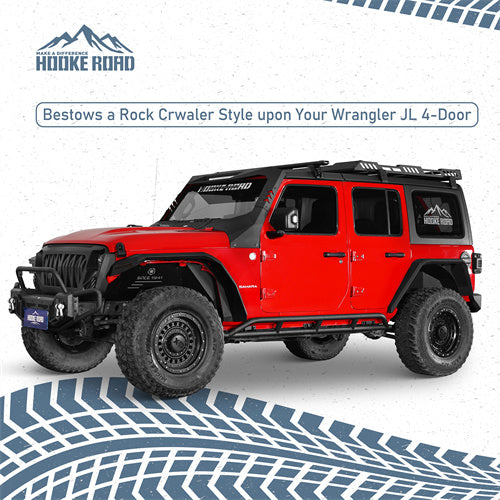 Load image into Gallery viewer, Hooke Road  Jeep JL Tube Slider Rocker Guards for 2018-2024 Jeep Wrangler JL 4-Door b3079s 4
