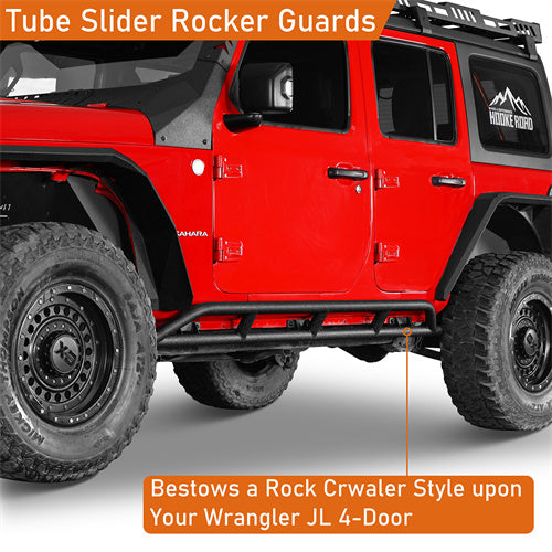 Load image into Gallery viewer, Hooke Road  Jeep JL Tube Slider Rocker Guards for 2018-2024 Jeep Wrangler JL 4-Door b3079s 7
