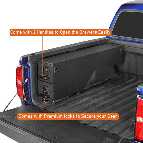 Load image into Gallery viewer, Hooke Road Wheel Well Storage Drawer System Truck Side Box for 2015-2022 Chevy Colorado GMC Canyon  5&#39;2&quot; Bed b9105s 10
