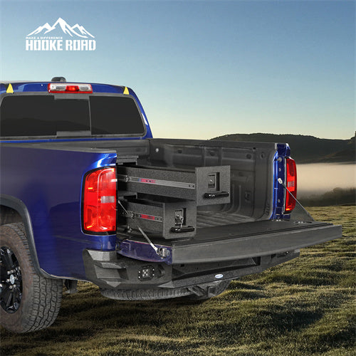 Hooke Road Wheel Well Storage Drawer System Truck Side Box for 2015-2022 Chevy Colorado GMC Canyon  5'2" Bed b9105s 4