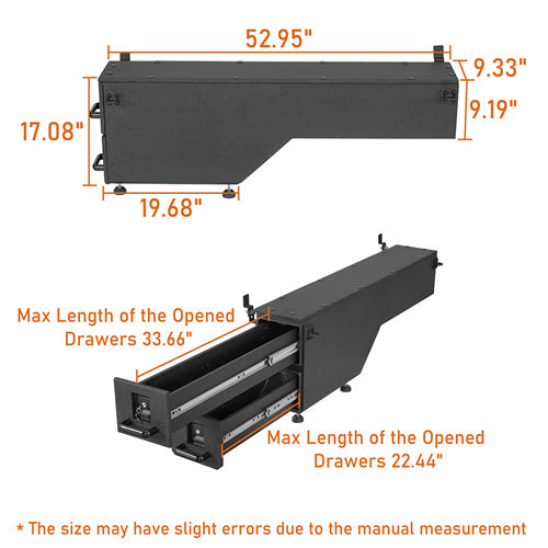 Load image into Gallery viewer, Hooke Road Wheel Well Storage Drawer System Truck Side Box for 2015-2022 Chevy Colorado GMC Canyon  5&#39;2&quot; Bed b9105s 5
