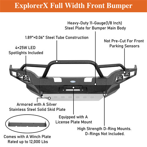 Load image into Gallery viewer, Hooke Road 2014-2024 Toyota 4Runner Width Front Bumper with Winch Plate b9815s 13
