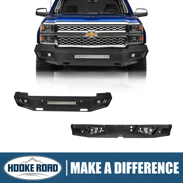 HookeRoad Chevrolet Silverado Front & Rear Bumper Combo for