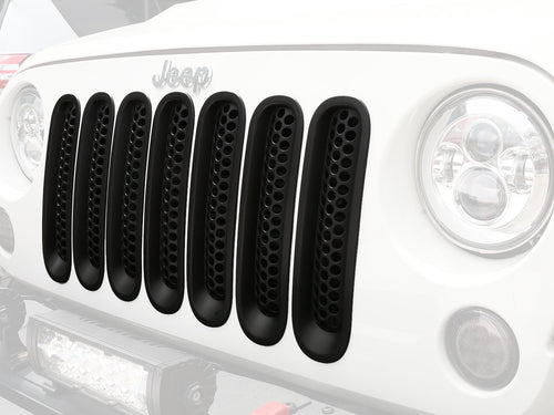 Hooke Road Opar Matte Black Clip-in Front Grille Mesh Inserts for 2007-2015 Jeep u-Box 6