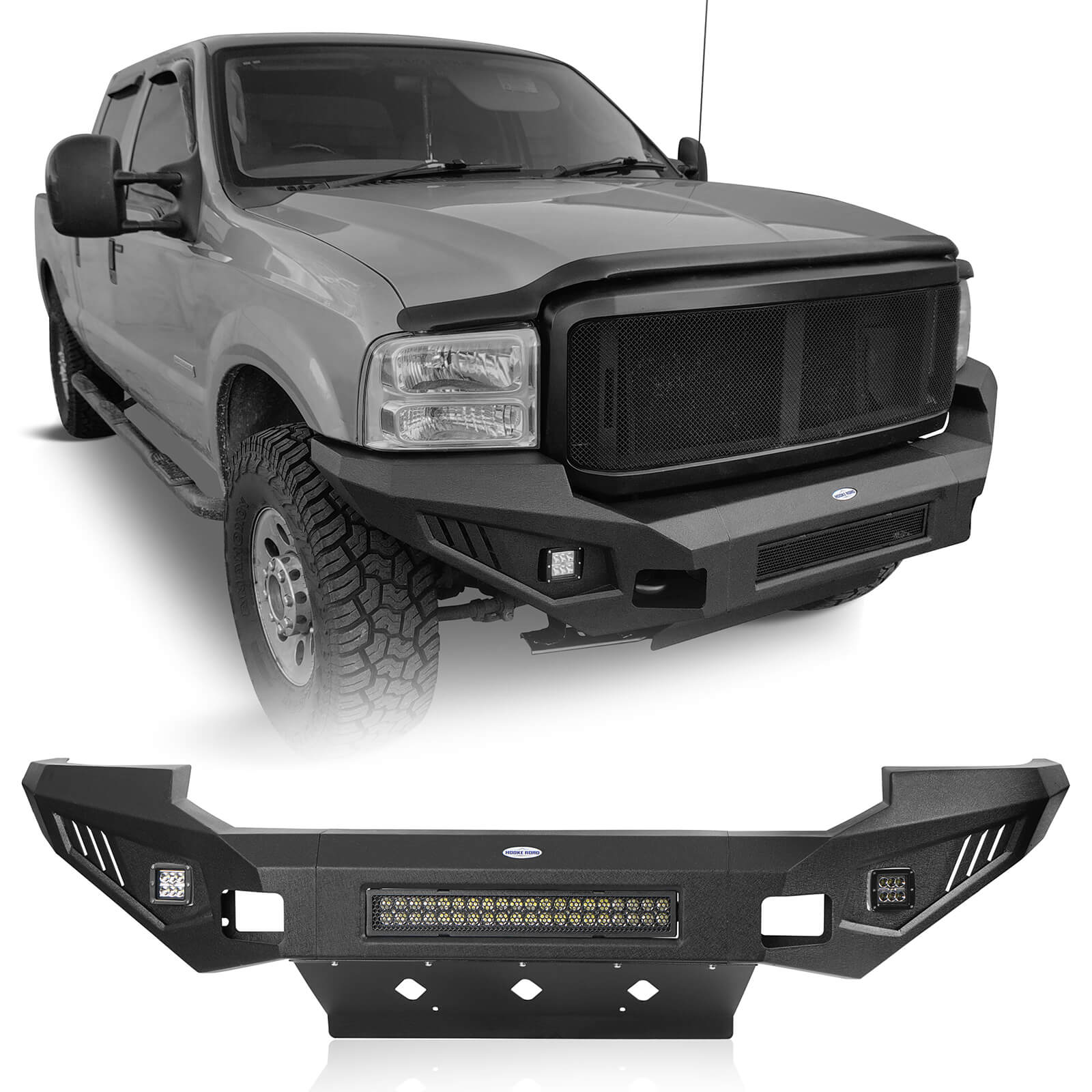 Ford F-350 Full Width Front Bumper w/Skid Plate for 2005-2007 F-250 F ...