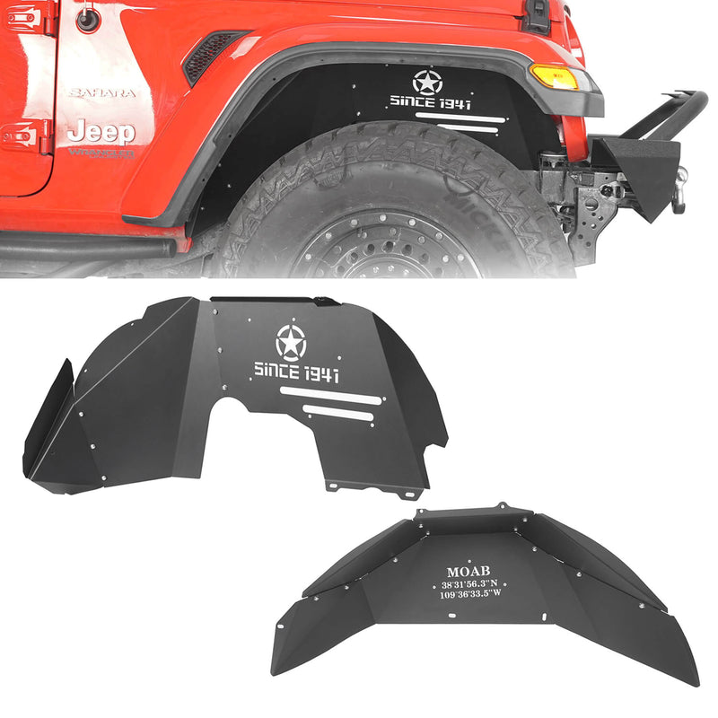 HookeRoad Front & Rear Inner Fender Liners for 2018-2023 Jeep