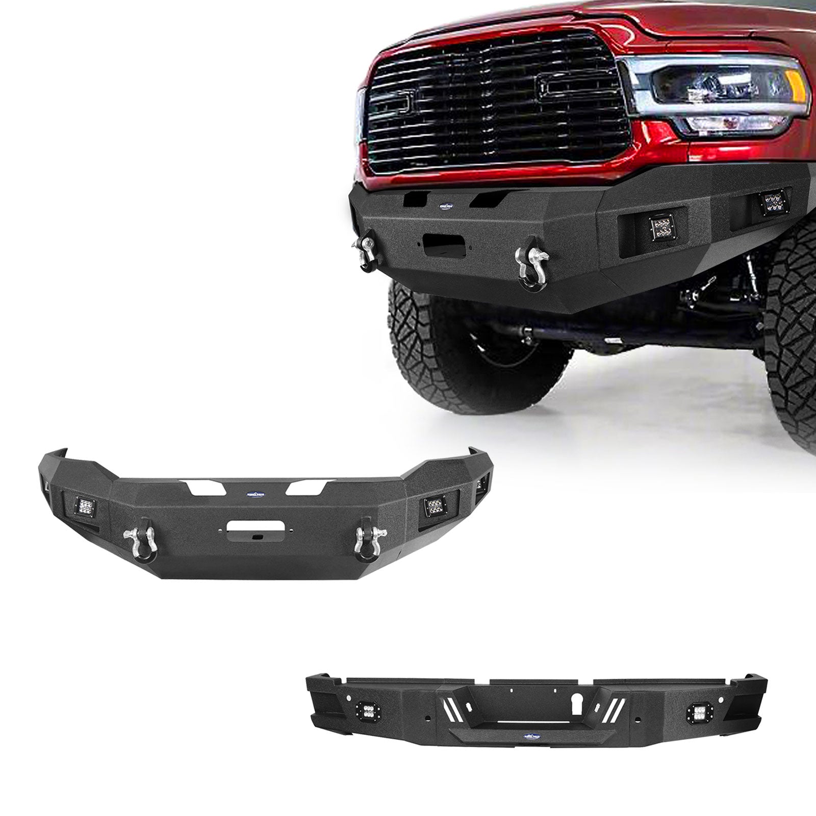 HookeRoad Dodge Ram 2500 Front Bumper & Rear Bumper for 2019-2024 Ram ...