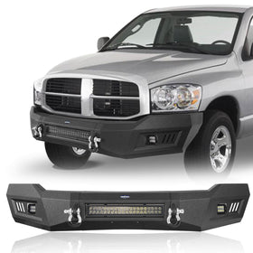 Hooke Road Ram 1500 Full Width Front Bumper w/LED Light  Bar for 2006-2008 Ram 1500  BXG6500 2