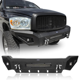 Dodge Ram 1500 Full Width Front Bumper Front Bumper with LED Light Bar for Dodge Ram 1500 BXG6501 2