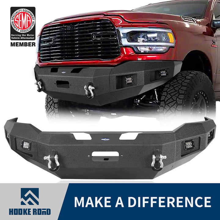 HookeRoad Dodge Ram 2500 Front Bumper w/Winch Plate for 2019-2024 Ram ...