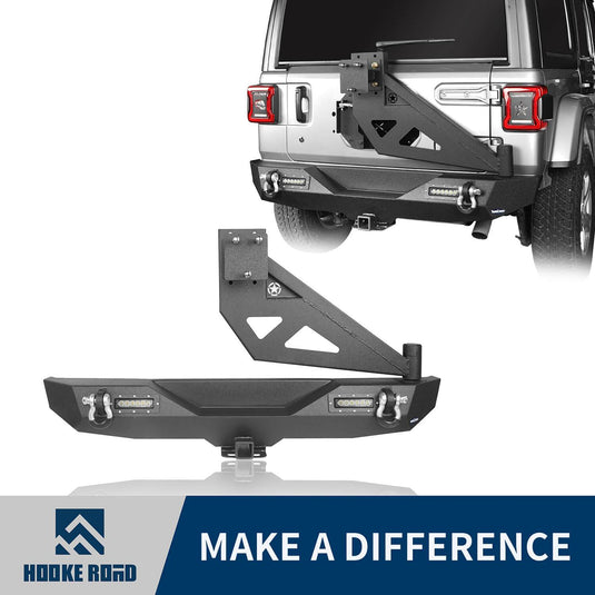 Hooke Road Jeep JL Rear Bumper w/Swing Out Tire Carrier(18-24 Jeep Wrangler JL)