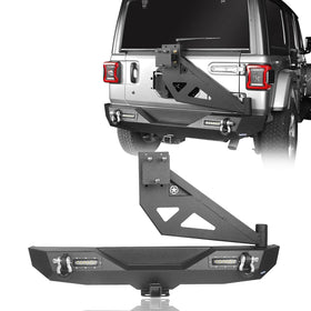 Hooke Road Jeep JL Rear Bumper w/Swing Out Tire Carrier(18-24 Jeep Wrangler JL)