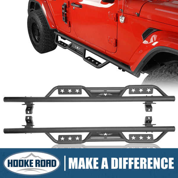 HookeRoad Jeep JL Side Steps Running Boards Nerf Bars for 2018-2024 ...