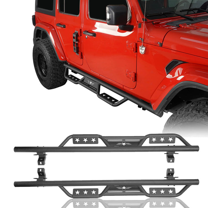 HookeRoad Jeep JL Side Steps Running Boards Nerf Bars for 2018-2024 ...