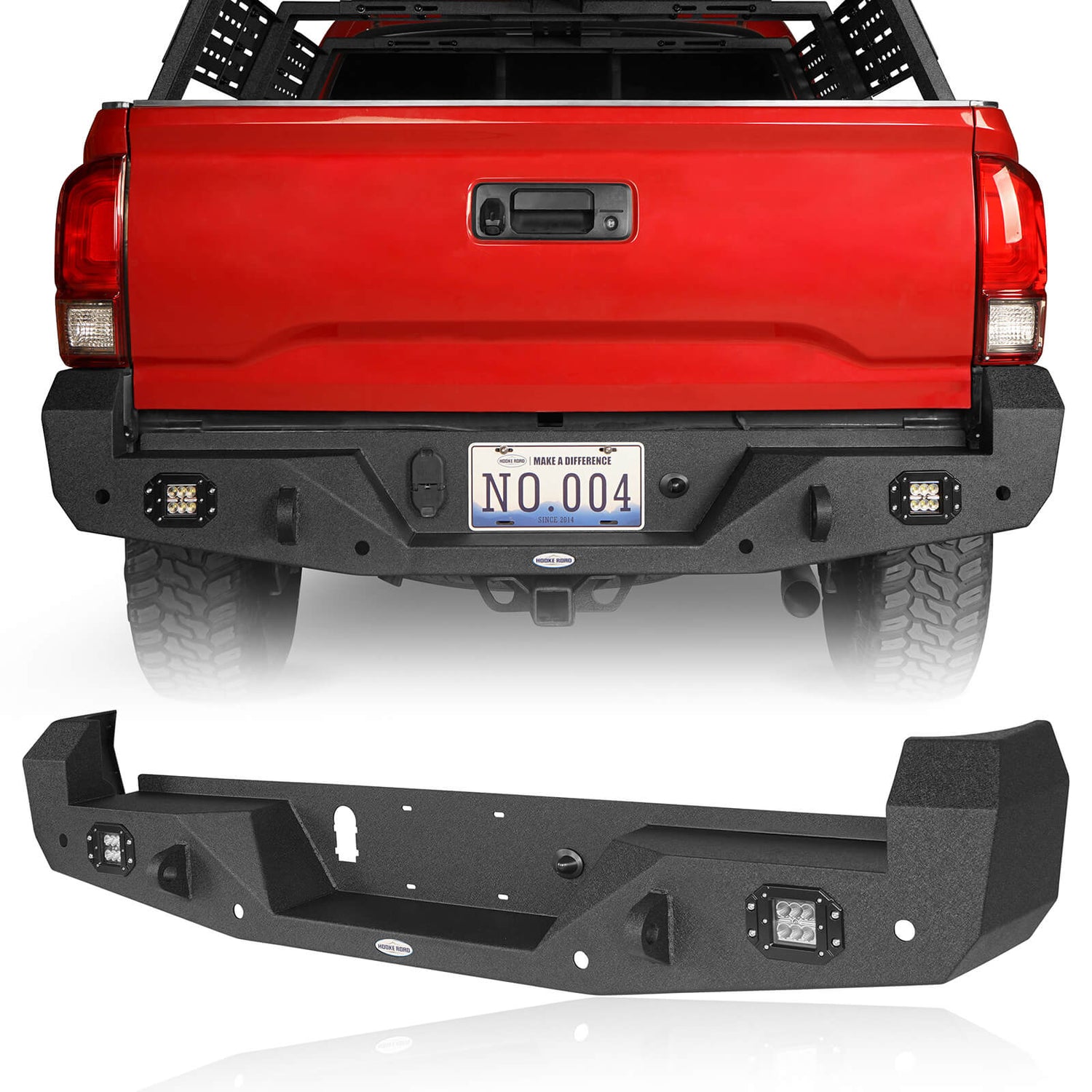 Tacoma Steel Rear Bumper W  Floodlights For 2016-2023 Toyota Tacoma 