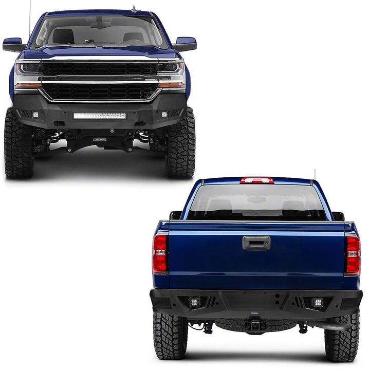 Hookeroad Chevrolet Silverado Front & Rear Bumper Combo For Chevy 